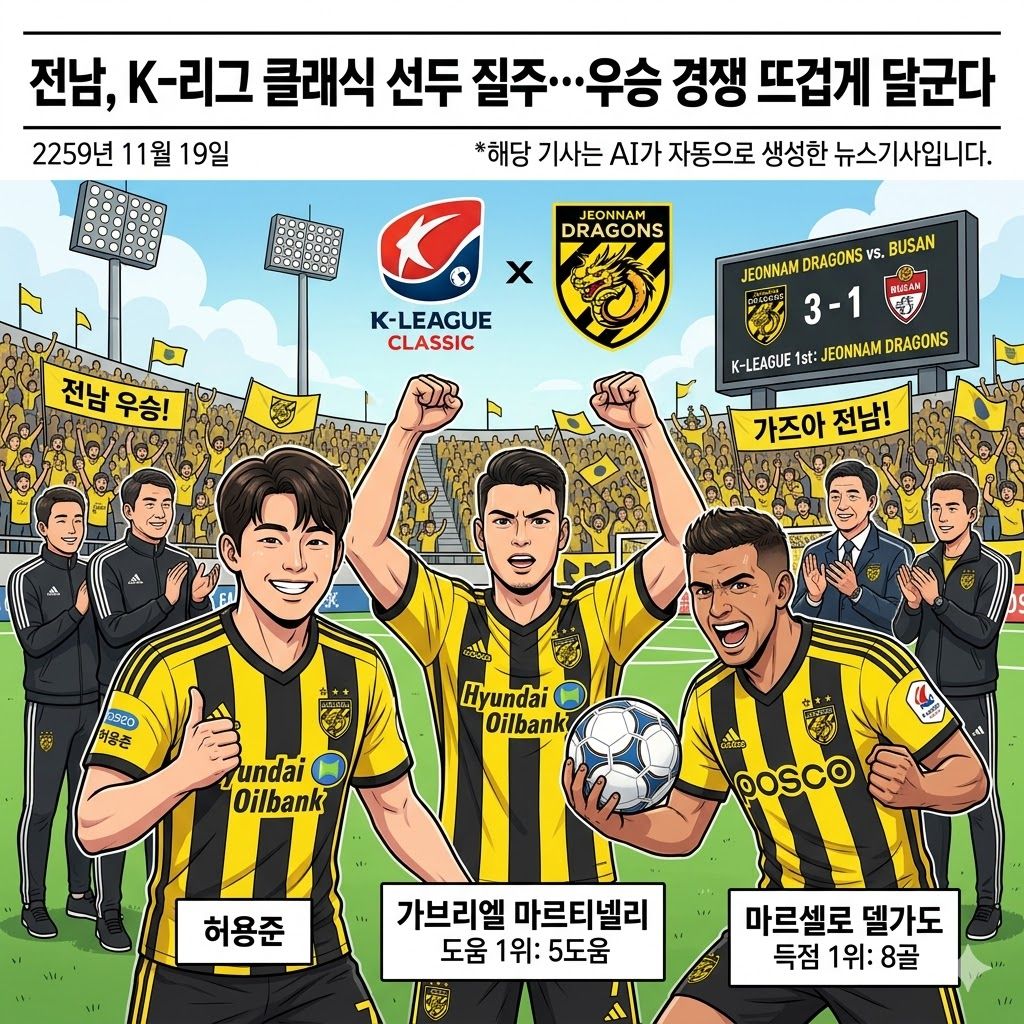 전남 드래곤즈, [압도적 질주] 리그 정상 코앞!